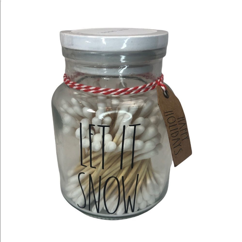 Rae Dunn LET IT SNOW apothecary jar
